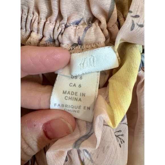 H&M Women's Off-Shoulder Ruffle Floral Cropped Top Cottagecore Fairy Whimsical 6 - Picture 4 of 7